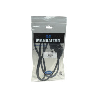 Produktbild för Manhattan HDMI to DVI-D 24+1 Cable, 1m, Male to Male, Black, Dual Link, Compatible with DVD-D, Lifetime Warranty, Polybag - adapterkabel - HDMI / DVI - 1 m