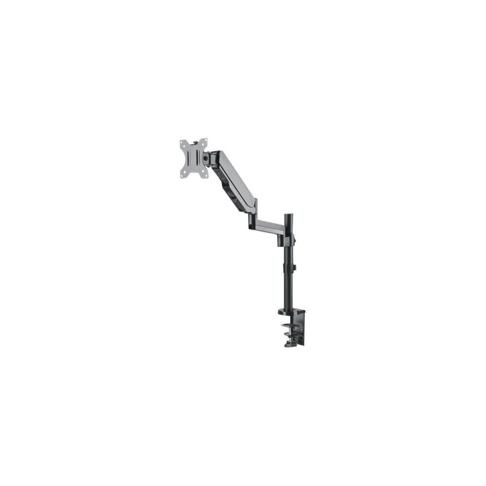 Produktbild för Manhattan TV & Monitor Mount, Desk, Full Motion (Gas Spring), 1 screen, Screen Sizes: 10-27", Black, Clamp or Grommet Assembly,VESA 75x75 to 100x100mm, Max 8kg, Lifetime Warranty monteringssats - för LCD-display