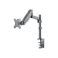 Produktbild för Manhattan TV & Monitor Mount, Desk, Full Motion (Gas Spring), 1 screen, Screen Sizes: 10-27", Black, Clamp or Grommet Assembly,VESA 75x75 to 100x100mm, Max 8kg, Lifetime Warranty monteringssats - för LCD-display