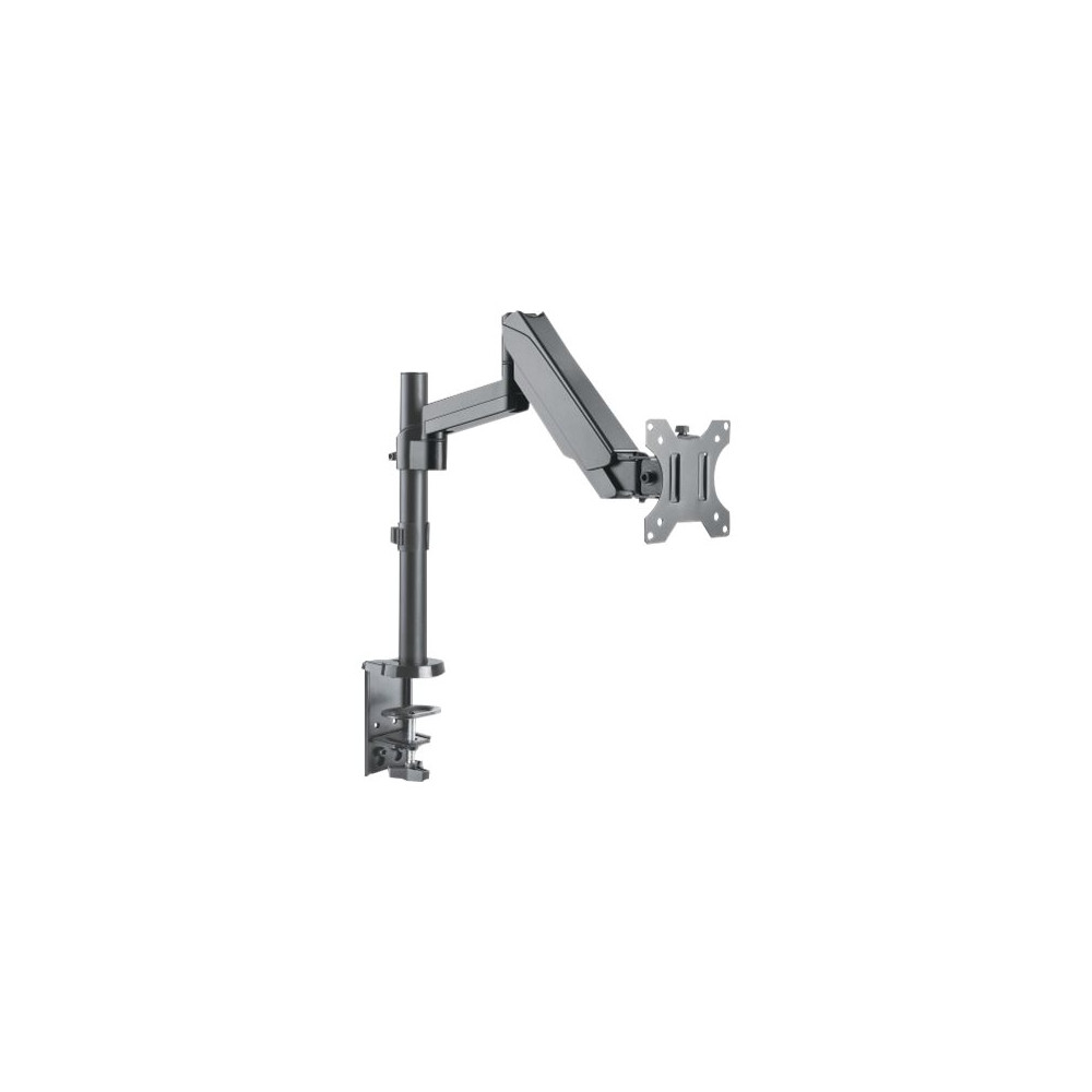 Produktbild för Manhattan TV & Monitor Mount, Desk, Full Motion (Gas Spring), 1 screen, Screen Sizes: 10-27", Black, Clamp or Grommet Assembly,VESA 75x75 to 100x100mm, Max 8kg, Lifetime Warranty monteringssats - för LCD-display