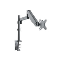 Produktbild för Manhattan TV & Monitor Mount, Desk, Full Motion (Gas Spring), 1 screen, Screen Sizes: 10-27", Black, Clamp or Grommet Assembly,VESA 75x75 to 100x100mm, Max 8kg, Lifetime Warranty monteringssats - för LCD-display