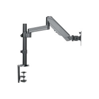 Produktbild för Manhattan TV & Monitor Mount, Desk, Full Motion (Gas Spring), 1 screen, Screen Sizes: 10-27", Black, Clamp or Grommet Assembly,VESA 75x75 to 100x100mm, Max 8kg, Lifetime Warranty monteringssats - för LCD-display