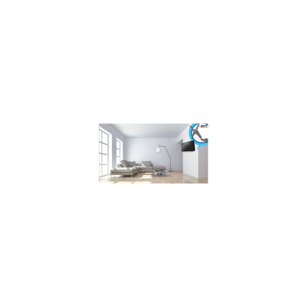 Produktbild för Manhattan TV & Monitor Mount (Clearance Pricing), Wall, Spring Arm, 1 screen, Screen Sizes: 21-55", Black, VESA 75x75 to 400x400mm, Max 30kg, LFD, Height Adjustable Swivel Arm, Lifetime Warranty konsol - för LCD-TV