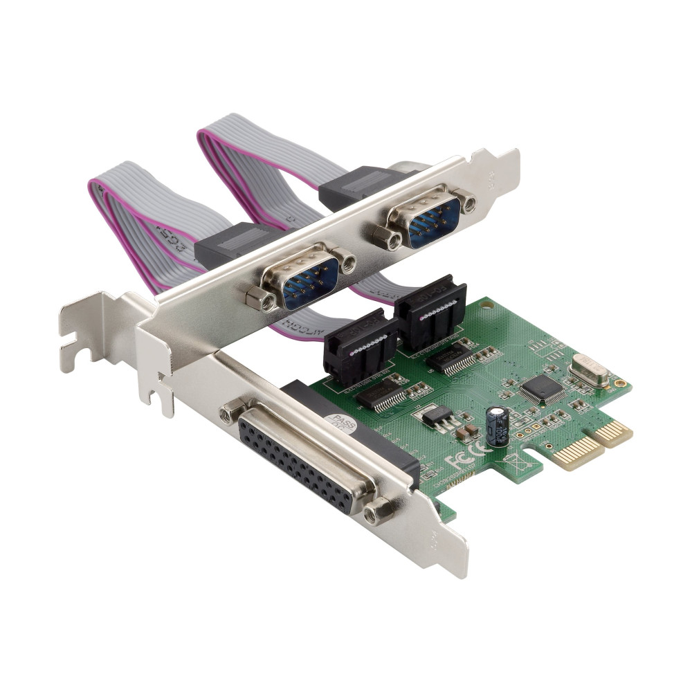 Produktbild för Conceptronic SPC01G - parallellt/seriellt kort - PCIe - RS-232 x 2 + parallell x 1
