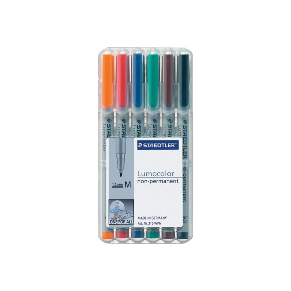 Produktbild för STAEDTLER Lumocolor 315 - fiberspetspenna - blandfärger (paket om 6)