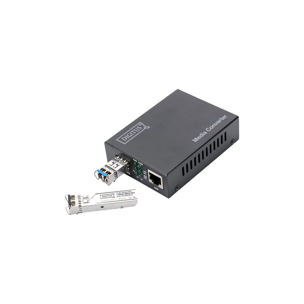 Produktbild för DIGITUS DN-82211 - fibermediekonverterare - 1GbE, 10GbE, 5GbE, 2.5GbE