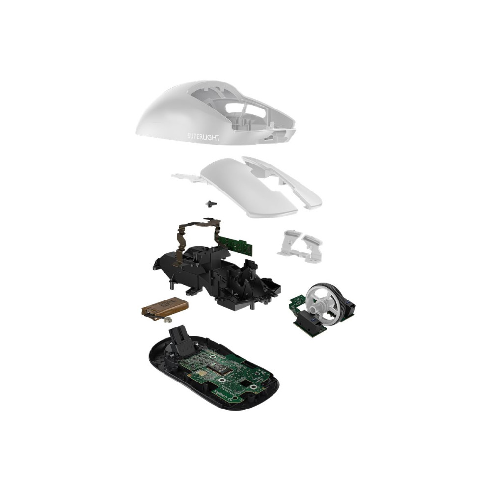 Produktbild för Logitech PRO X SUPERLIGHT Wireless Gaming Mouse - mus - 2.4 GHz - vit