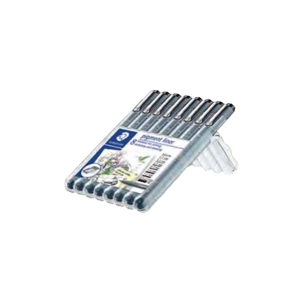 Produktbild för STAEDTLER pigment liner 308 - fineliner - svart (paket om 8)