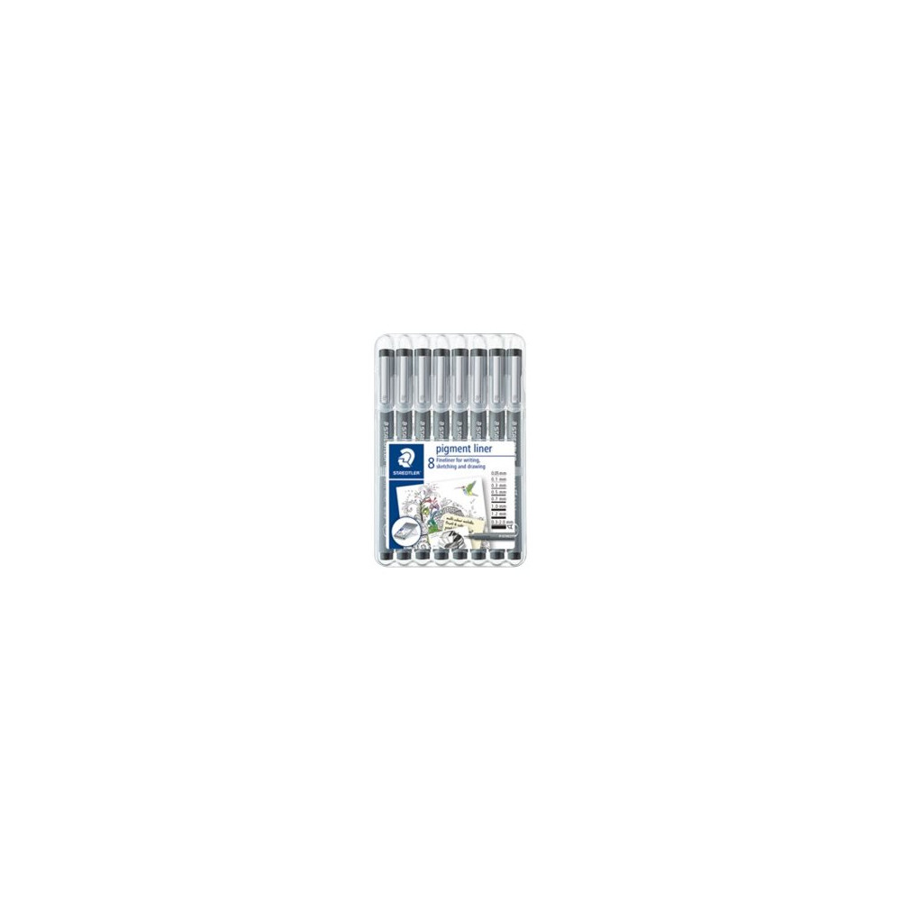 Produktbild för STAEDTLER pigment liner 308 - fineliner - svart (paket om 8)