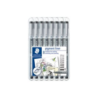 Produktbild för STAEDTLER pigment liner 308 - fineliner - svart (paket om 8)