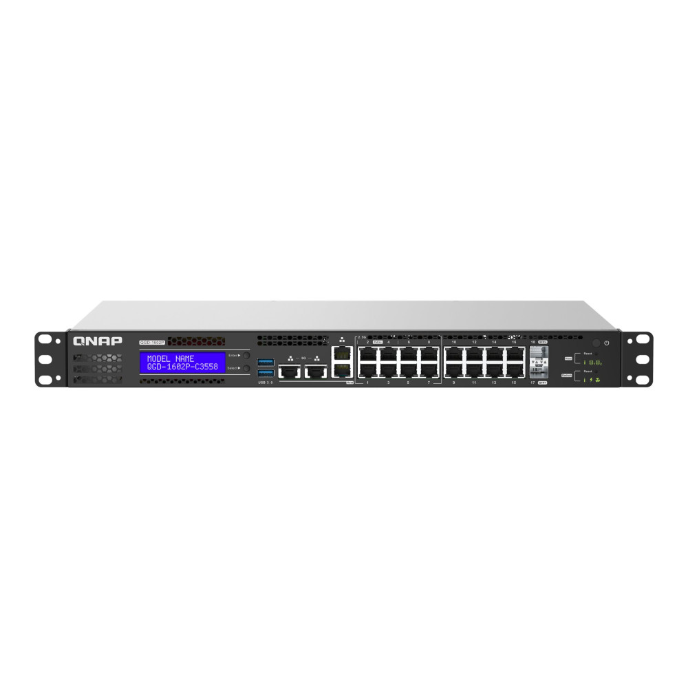 Produktbild för QNAP QGD-1602P - switch - 18 portar - smart - rackmonterbar