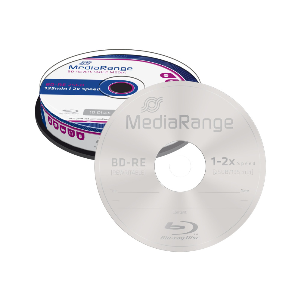 Produktbild för MediaRange - BD-RE x 10 - 25 GB - lagringsmedier