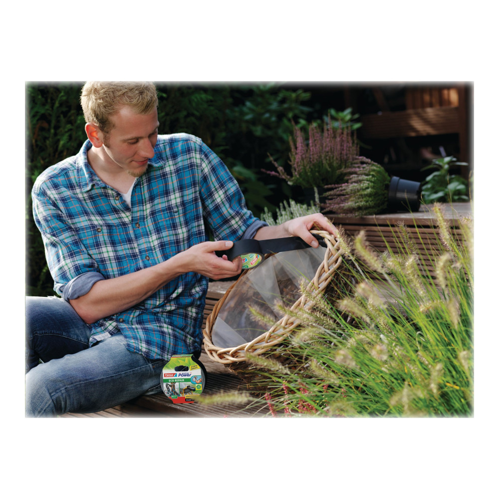 Produktbild för Tesa extra Power Eco Repair tygtejp - 38 mm x 20 m - svart