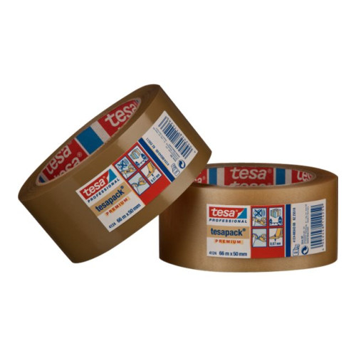 Beiersdorf Tesapack Premium 4124 förpackningstejp - 50 mm x 66 m - brun