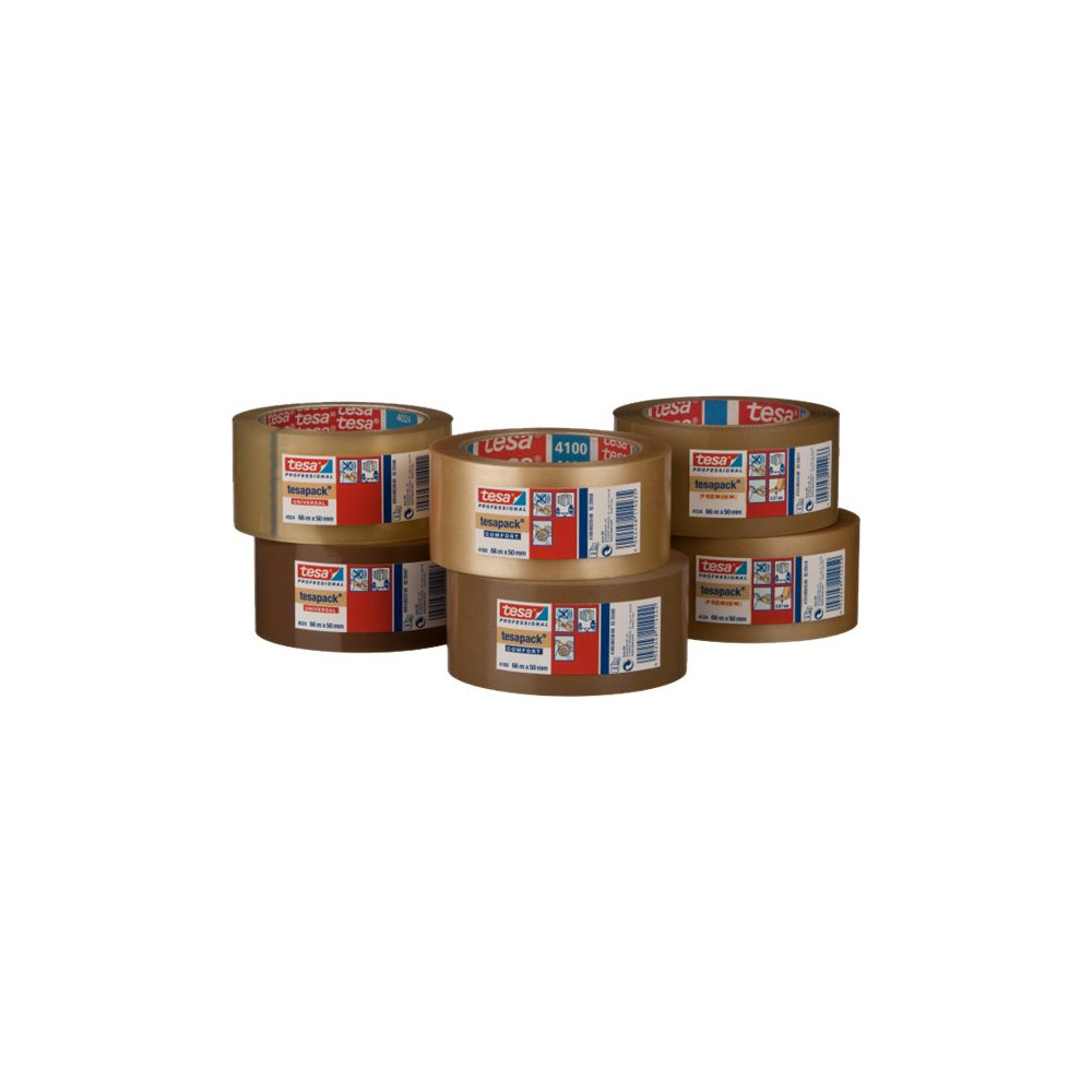 Produktbild för Tesapack Premium 4124 förpackningstejp - 50 mm x 66 m - brun