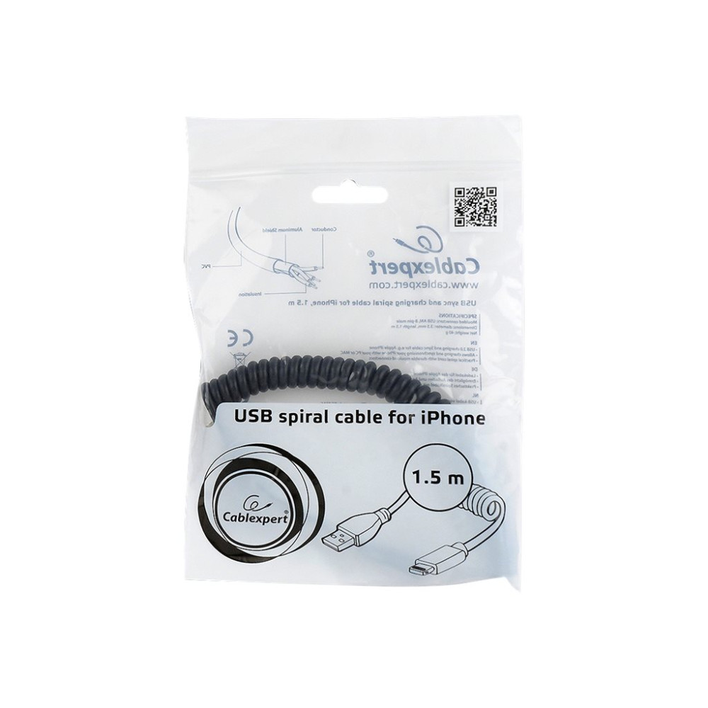 Produktbild för Cablexpert Lightning-kabel - Lightning / USB 2.0 - 1.5 m
