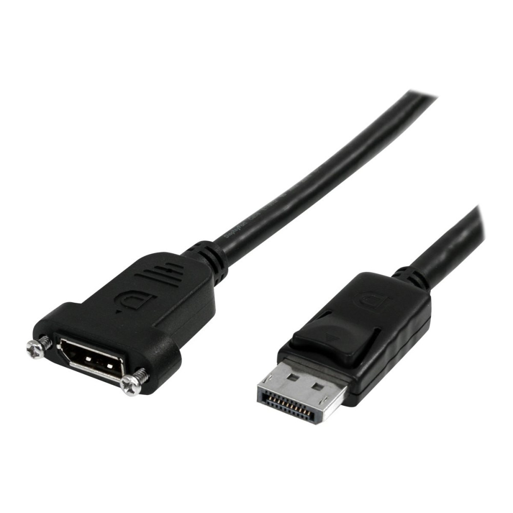 Produktbild för StarTech.com 3 ft / 91 cm 20 pin DP DisplayPort Extension Panel Mount Cable - DisplayPort to DisplayPort - Male to Female (DPPNLFM3PW) - DisplayPort-kabel - 91 cm