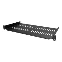 Produktbild för StarTech.com 1U serverrackhylla - Universell ventilerad fribärande serverhylla med rackfäste för 19-tums nätverksutrustning i rack och skåp - Kraftigt stål - Viktkapacitet 23 kg - 25 cm djup hylla, svart - hylla för rack - 1U
