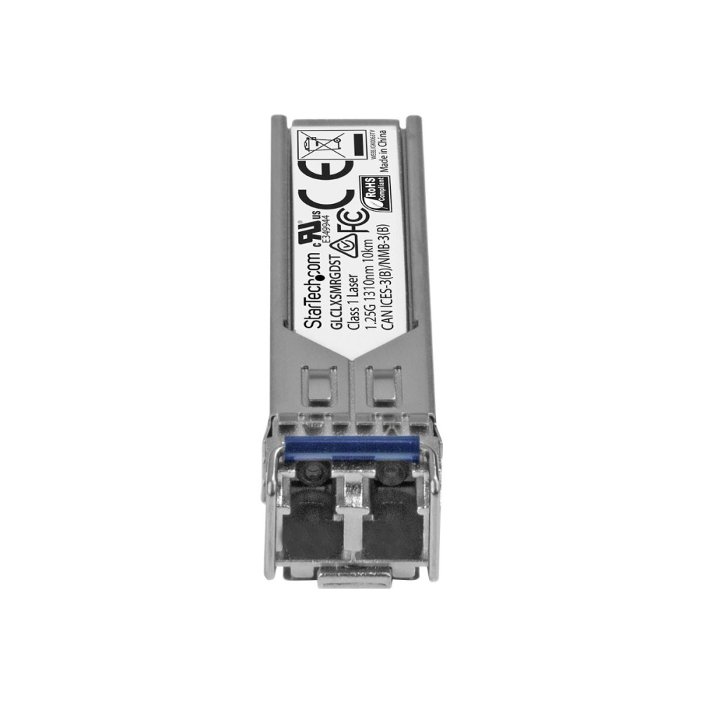 Produktbild för Startech Cisco GLC Connector LX-SM-RGD Compatible SFP Module, 1000BASE-LX, 1GbE Single Mode Fiber Optic Transceiver, LC Connector, 10km 1310nm, DDM, Cisco Firepower, ASR920, IE2000 - Lifetime Warranty (GLCLXSMRGDST) - SFP-sändar/mottagarmodul (mini-GBIC) 