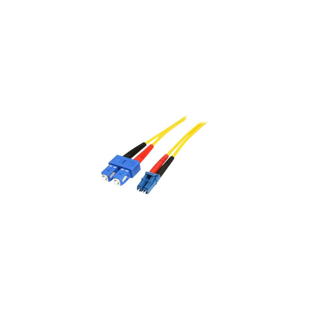 Produktbild för StarTech.com 1m Fiber Optic Cable - Single-Mode Duplex 9/125 - LSZH - LC/SC - OS1 - LC to SC Fiber Patch Cable (SMFIBLCSC1) - nätverkskabel - 1 m - 1 m