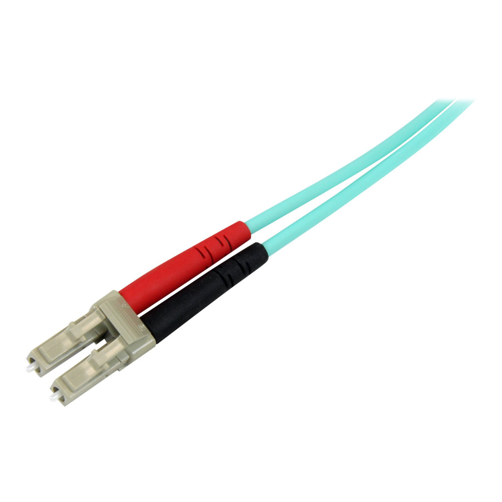 Produktbild för StarTech.com Aqua OM4 Duplex Multimode Fiber - 2m / 6 ft - 100 Gb - 50/125 - OM4 Fiber - LC to LC Fiber Patch Cable (450FBLCLC2) - nätverkskabel - 2 m - 2 m - havsblå