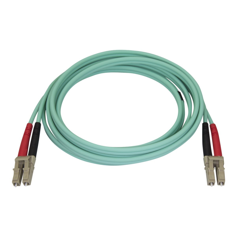 Produktbild för StarTech.com Aqua OM4 Duplex Multimode Fiber - 2m / 6 ft - 100 Gb - 50/125 - OM4 Fiber - LC to LC Fiber Patch Cable (450FBLCLC2) - nätverkskabel - 2 m - 2 m - havsblå