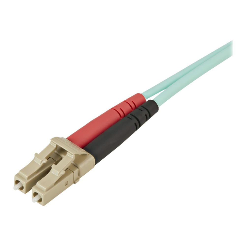 Produktbild för StarTech.com Aqua OM4 Duplex Multimode Fiber - 1m / 3 ft - 100 Gb - 50/125 - OM4 Fiber - LC to LC Fiber Patch Cable (450FBLCLC1) - nätverkskabel - 1 m - 1 m - havsblå