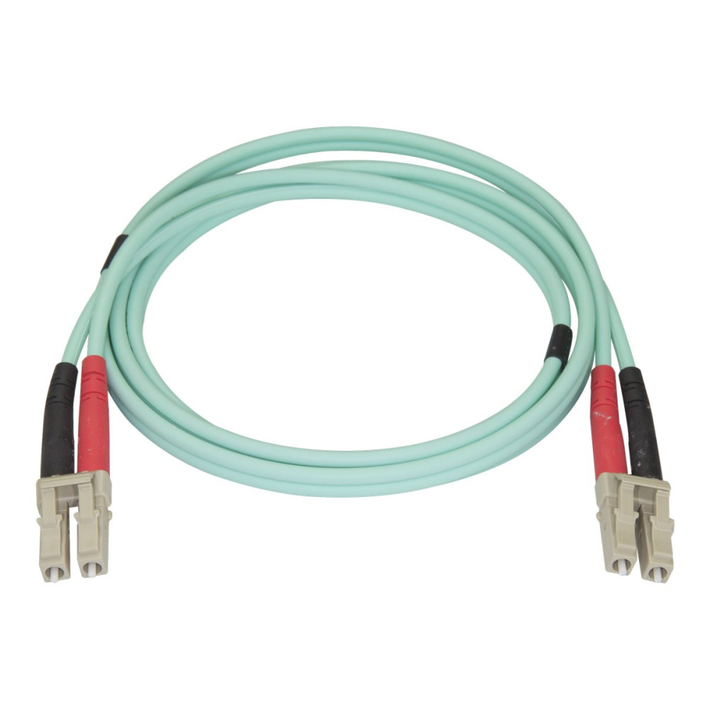 Produktbild för StarTech.com Aqua OM4 Duplex Multimode Fiber - 1m / 3 ft - 100 Gb - 50/125 - OM4 Fiber - LC to LC Fiber Patch Cable (450FBLCLC1) - nätverkskabel - 1 m - 1 m - havsblå