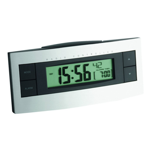 TFA Dostmann TFA - väckarklocka - rektangulär - elektronisk - skrivbord - Black silver