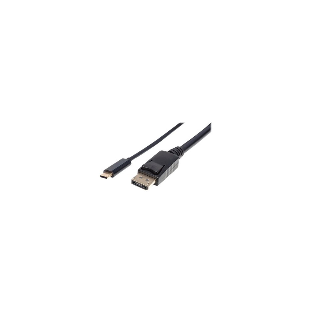 Produktbild för Manhattan USB-C to DisplayPort Cable, 4K@60Hz, 2m, Male to Male, Black, Three Year Warranty, Polybag - DisplayPort-kabel - USB-C till DisplayPort - 2 m