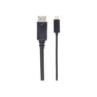 Produktbild för Manhattan USB-C to DisplayPort Cable, 4K@60Hz, 2m, Male to Male, Black, Three Year Warranty, Polybag - DisplayPort-kabel - USB-C till DisplayPort - 2 m
