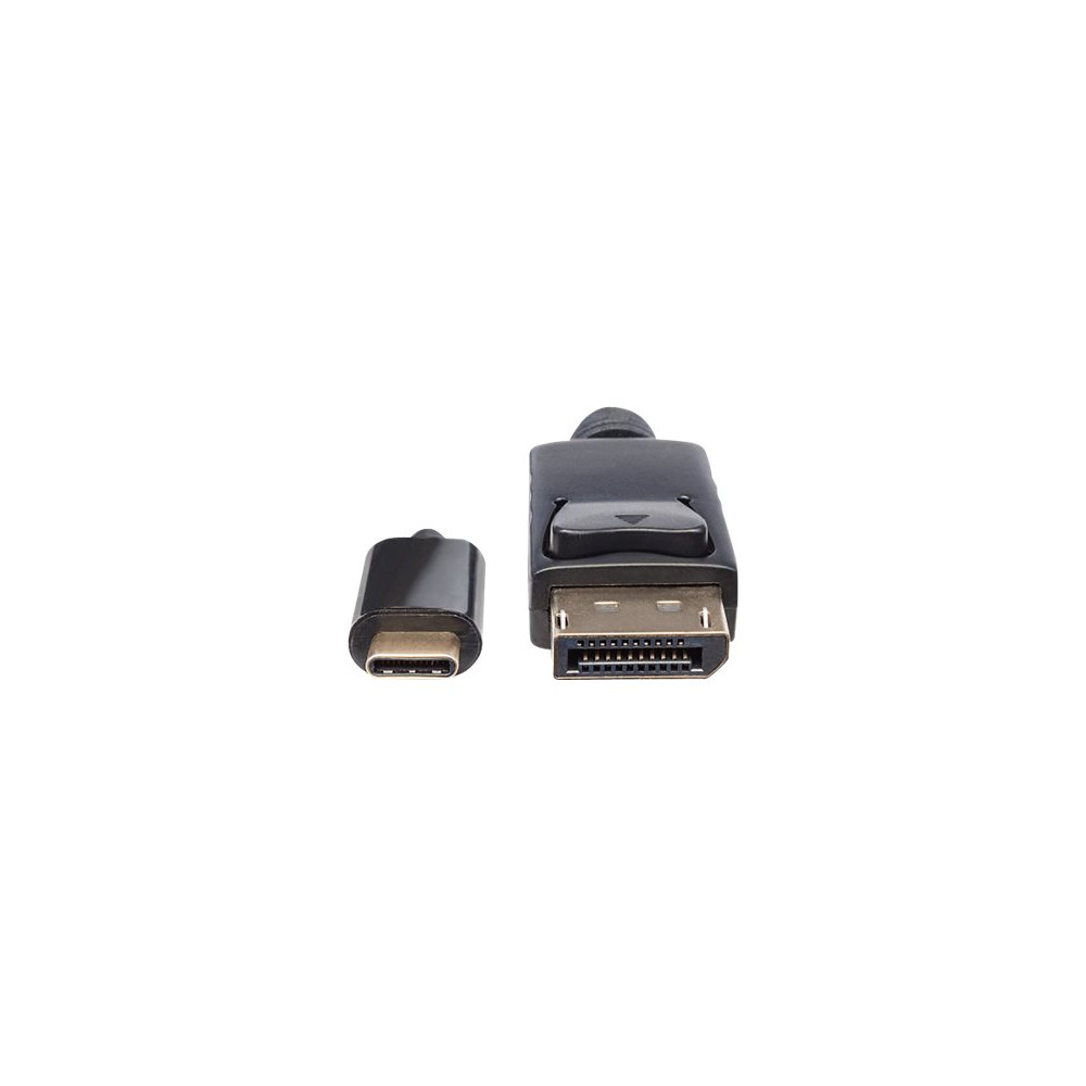 Produktbild för Manhattan USB-C to DisplayPort Cable, 4K@60Hz, 2m, Male to Male, Black, Three Year Warranty, Polybag - DisplayPort-kabel - USB-C till DisplayPort - 2 m