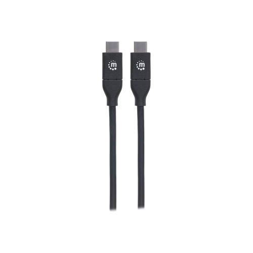 Manhattan Manhattan USB-C to USB-C Cable, 2m, Male to Male, 480 Mbps (USB 2.0), 5A (super fast charging), Hi-Speed USB, Black, Lifetime Warranty, Polybag - USB typ C-kabel - USB-C till USB-C - 2 m
