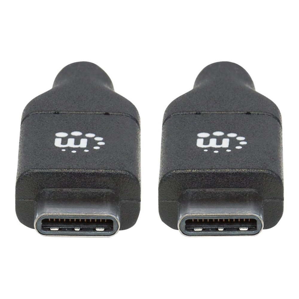 Produktbild för Manhattan USB-C to USB-C Cable, 2m, Male to Male, 480 Mbps (USB 2.0), 5A (super fast charging), Hi-Speed USB, Black, Lifetime Warranty, Polybag - USB typ C-kabel - USB-C till USB-C - 2 m