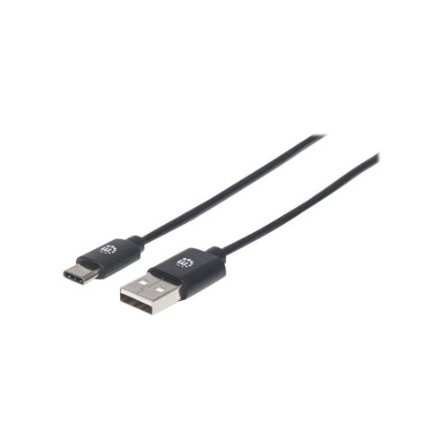 Manhattan Manhattan USB-C to USB-A Cable, 50cm, Male to Male, Black, 480 Mbps (USB 2.0), Hi-Speed USB, Lifetime Warranty, Polybag - USB typ C-kabel - USB-C till USB - 50 cm
