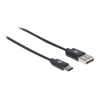 Produktbild för Manhattan USB-C to USB-A Cable, 50cm, Male to Male, Black, 480 Mbps (USB 2.0), Hi-Speed USB, Lifetime Warranty, Polybag - USB typ C-kabel - USB-C till USB - 50 cm