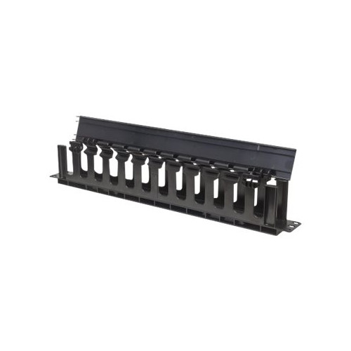 intellinet Intellinet 19" Cable Management Panel, 19" Rackmount Cable Manager, 1U, with Cover, Black - rackkabelhanteringspanel med skydd - 1U