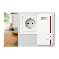 Produktbild för FRITZ!Powerline 1260E - WLAN Set - PowerLine adaptersats - Wi-Fi 5 - vägginsticksbar