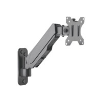Produktbild för Manhattan TV & Monitor Mount, Wall, Spring Arm, 1 screen, Screen Sizes: 17-32", Black, VESA 75x75 to 100x100mm, Max 8kg, Height Adjustable Swivel Arm (2 pivots), Lifetime Warranty konsol - för TV/monitor