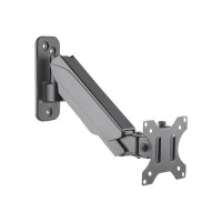 Produktbild för Manhattan TV & Monitor Mount, Wall, Spring Arm, 1 screen, Screen Sizes: 17-32", Black, VESA 75x75 to 100x100mm, Max 8kg, Height Adjustable Swivel Arm (2 pivots), Lifetime Warranty konsol - för TV/monitor
