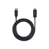 Produktbild för Manhattan DisplayPort 1.1 to HDMI Cable, 1080p@60Hz, 1m, Male to Male, DP With Latch, Black, Not Bi-Directional, Three Year Warranty, Polybag - adapterkabel - DisplayPort / HDMI - 1 m