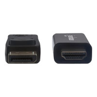 Produktbild för Manhattan DisplayPort 1.1 to HDMI Cable, 1080p@60Hz, 1m, Male to Male, DP With Latch, Black, Not Bi-Directional, Three Year Warranty, Polybag - adapterkabel - DisplayPort / HDMI - 1 m