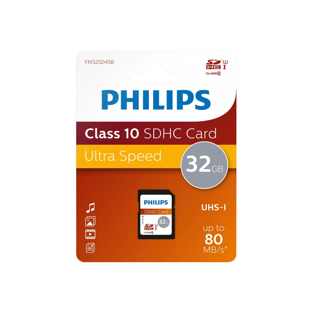Produktbild för Philips FM32SD45B - flash-minneskort - 32 GB - SDHC