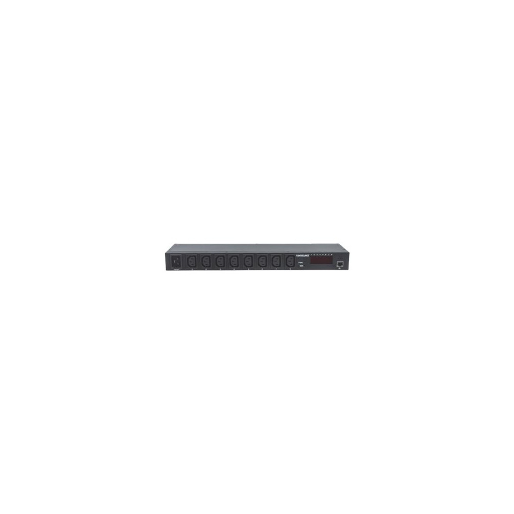 Produktbild för Intellinet 19" Intelligent 8-Port PDU, 19" Rackmountable C13 Intelligent Power Distribution Unit; Monitors Power, Temperature and Humidity - kraftdistributionsenhet