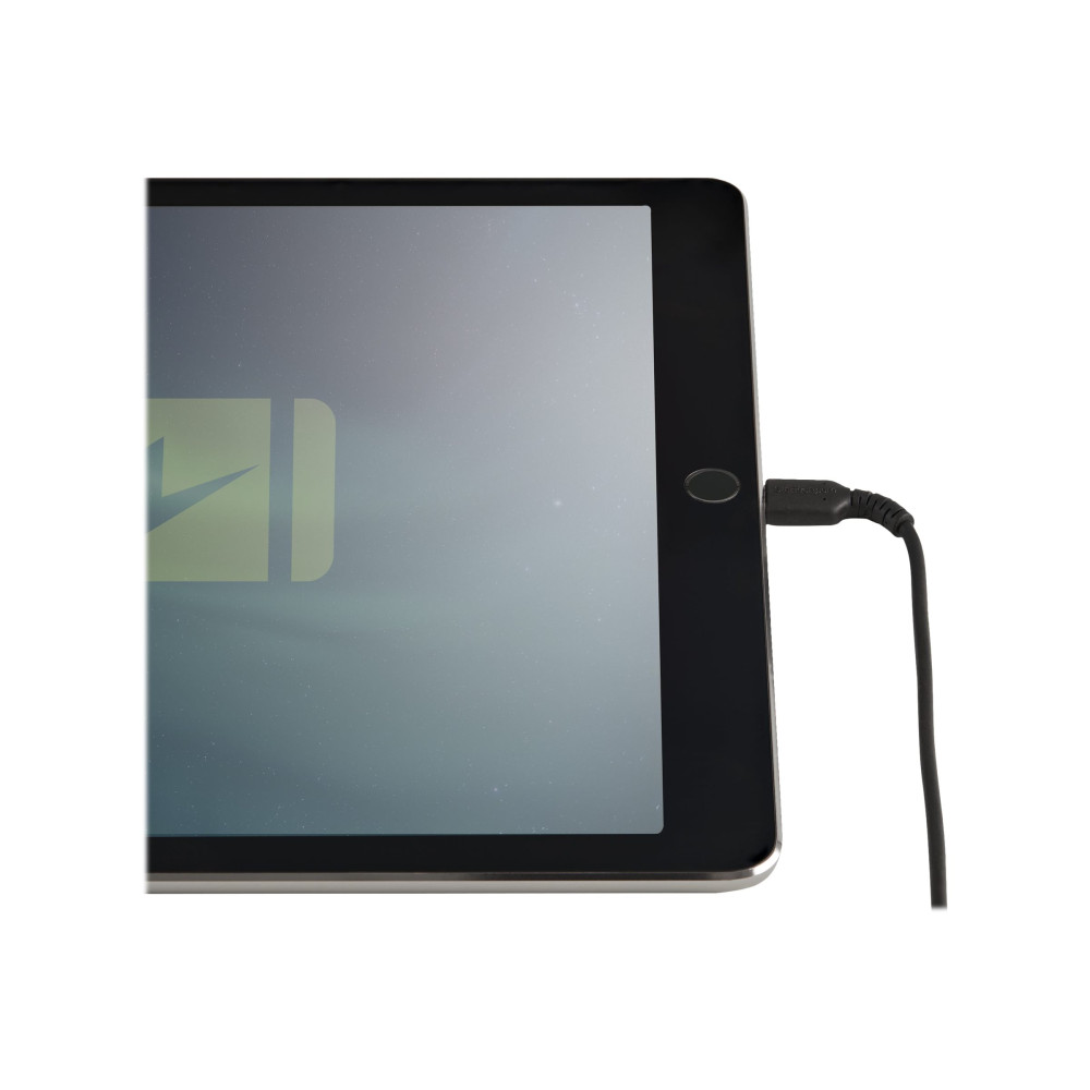 Produktbild för Startech 30cm tålig, svart USB-A till Blixtkabel - Hård, tålig aramifiber USB typ A till Blixtladdare/synkron strömsladd - Apple MFi-certifierad iPad/iPhone 12 - Lightning-kabel - Lightning / USB - 30 cm
