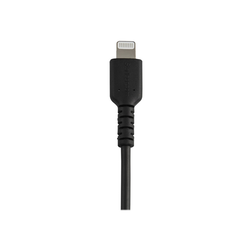 Produktbild för Startech 30cm tålig, svart USB-A till Blixtkabel - Hård, tålig aramifiber USB typ A till Blixtladdare/synkron strömsladd - Apple MFi-certifierad iPad/iPhone 12 - Lightning-kabel - Lightning / USB - 30 cm