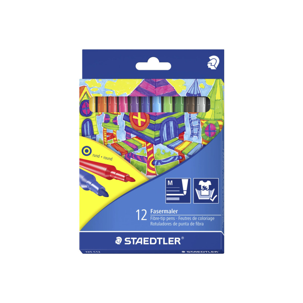 Produktbild för STAEDTLER Noris colour - färgpenna - svart, röd, blå, grön, ljusblå, orange, magenta, persika, Van Dyck-brun, ljusgul, mörkt malvafärgad, pilgrön (paket om 12)