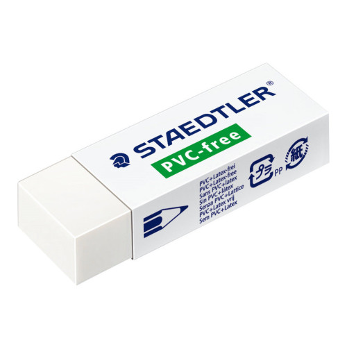 STAEDTLER STAEDTLER - radergummi - 4.3 x 1.9 x 1.3 cm - vit - plast