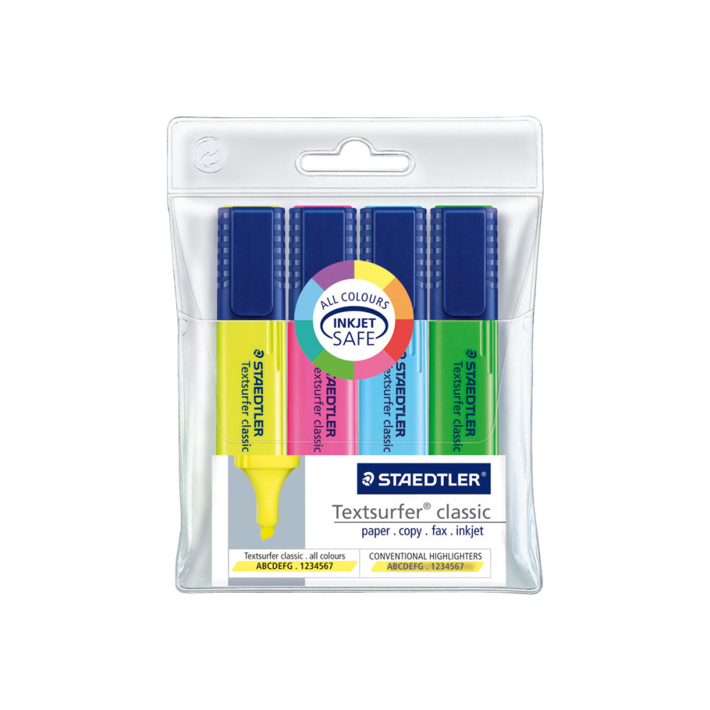 Produktbild för STAEDTLER Textsurfer classic - överstrykningspenna - blå, grön, gul, rosa (paket om 4)
