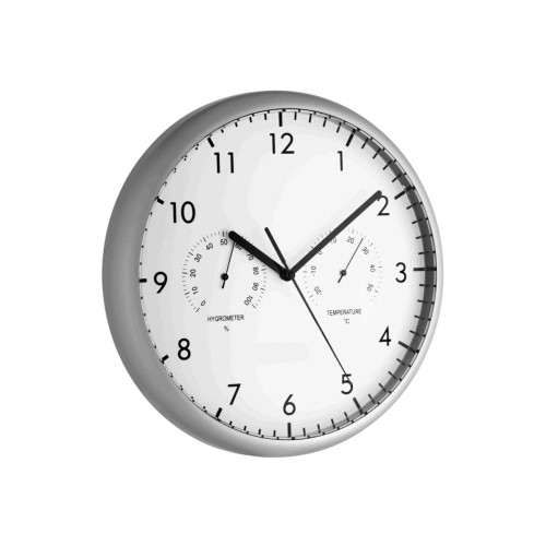 TFA Dostmann TFA - klocka - kvarts - väggmonterbar - 26.5 cm - silver